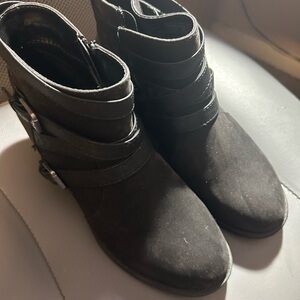 Sonoma Black Ankle Booties with Buckle Detail